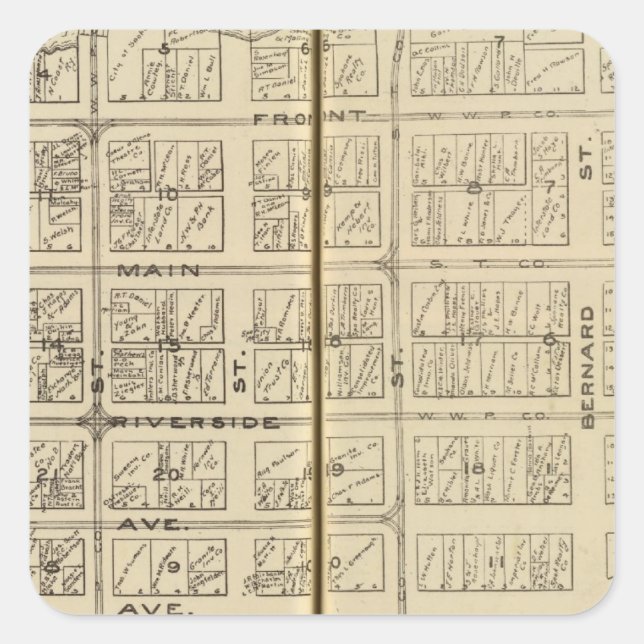 Spokane Quadratischer Aufkleber (Vorderseite)