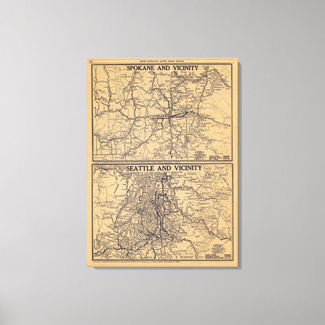 Spokane, Seattle Leinwanddruck (Vorderseite)