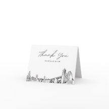 Spokane Skyline Sketch Blank Danke Karte
