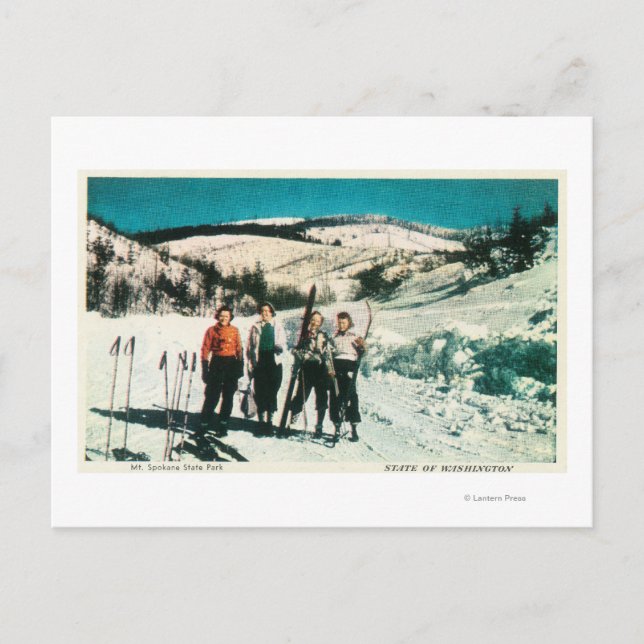 Spokane Staat Park Ladys SkiingWashington Postkarte (Vorderseite)