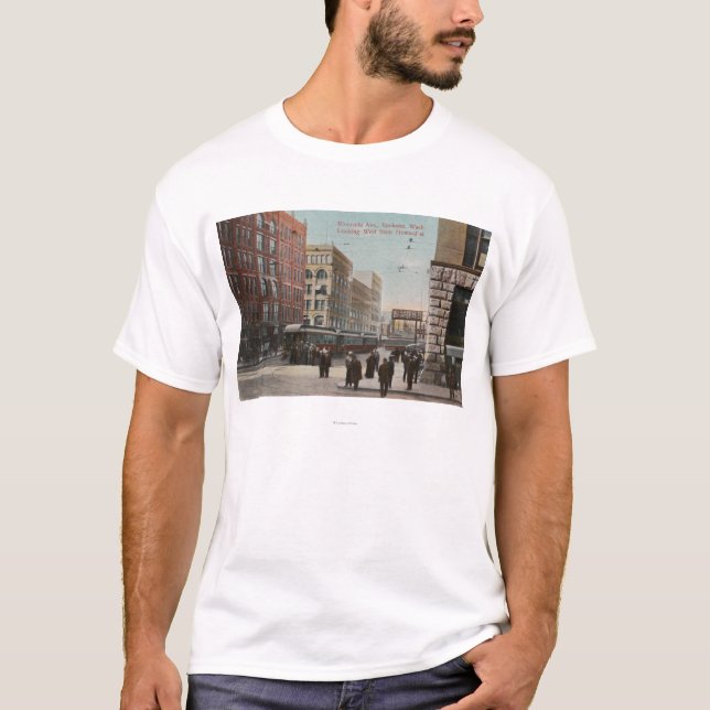 Spokane, WA - Ansicht von Flussufer-Allee. U. T-Shirt (Vorderseite)