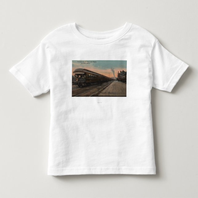 Spokane, WA - Ansicht von N. Pacific Train u. Kleinkind T-shirt (Vorderseite)