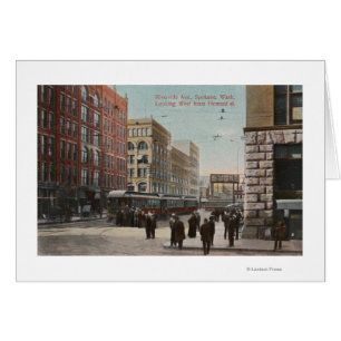 Spokane, WA - Blick auf die Riverside Ave. & Howar