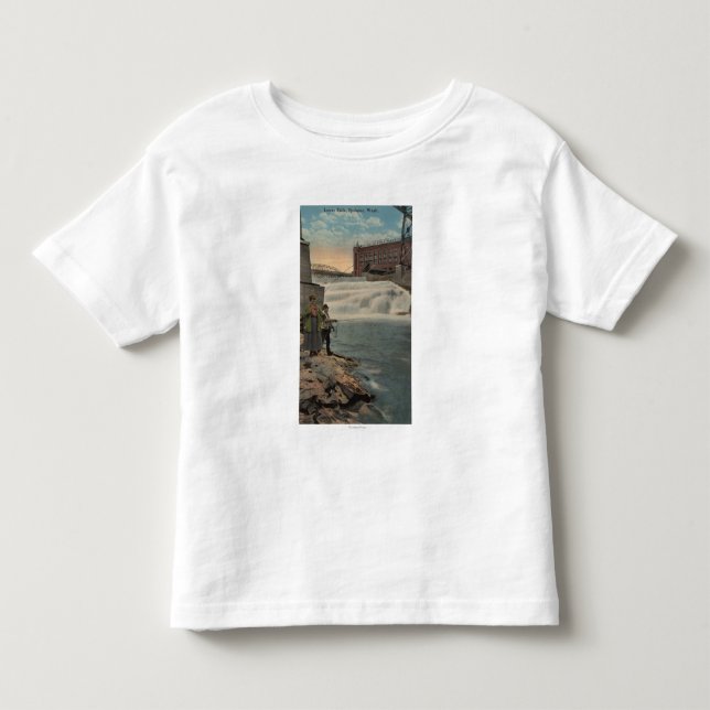 Spokane, WA - Paar-Fischen auf niedrigeren Fällen Kleinkind T-shirt (Vorderseite)