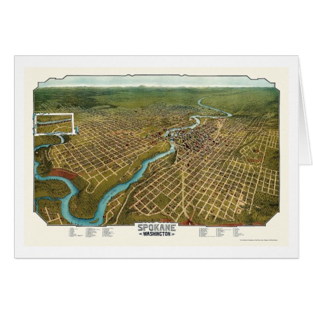 Spokane, WA panoramische Karte - 1905 (Vorderseite (Horizontal))