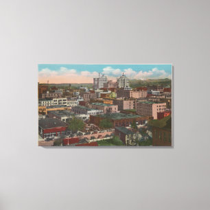 Spokane, WA - Skyline-Ansicht des Stadtzentrums Leinwanddruck