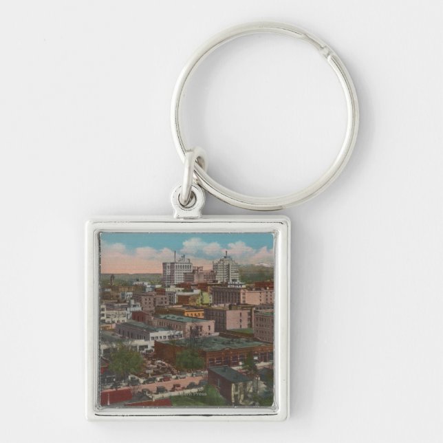 Spokane, WA - Skyline Sicht auf die Innenstadt Schlüsselanhänger (Vorne)
