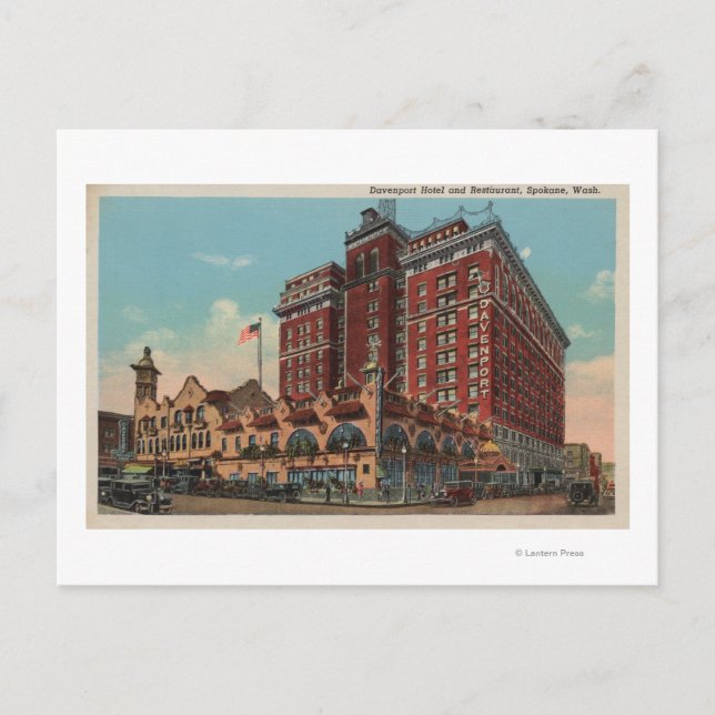 Spokane, WA - View of Davenport Hotel #1 Postkarte (Vorderseite)