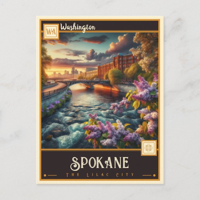 Spokane, Washington| Carte postale Vintage (Devant)