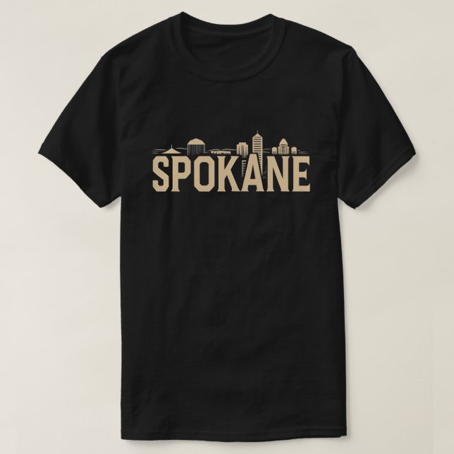 Spokane Washington DC Skyline T-Shirt (Design vorne)