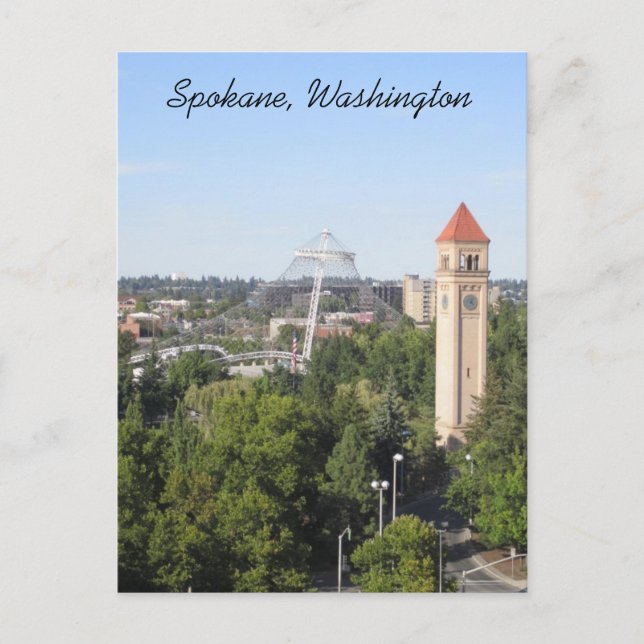 Spokane Washington Postkarte (Vorderseite)