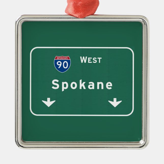 Spokane Washington wa Autobahn-Autobahn: Silbernes Ornament (Vorne)