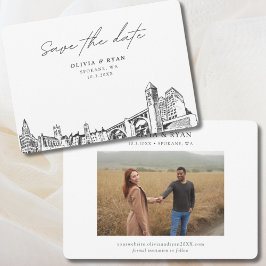 Spokane Wedding Modern Save the Date Einladung