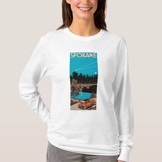 Spokane-Werbungs-Plakat #1Spokane, WA T-Shirt (Vorderseite)
