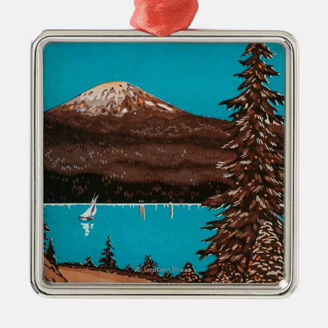 Spokane-Werbungs-Plakat #2Spokane, WA Silbernes Ornament (Vorne)