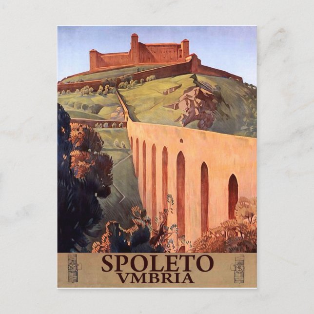 Spoleto, mittelalterliche Festung, Umbrien, Italie Postkarte (Vorderseite)