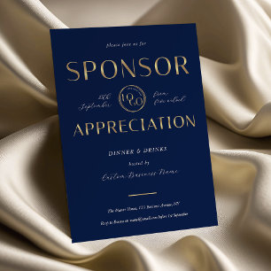 Sponsor-Vertretung Navy & Gold Logo Corporate Einladung