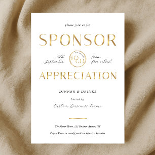 Sponsor-Vertretung Weiß- und Gold-Logo Unternehmen Einladung