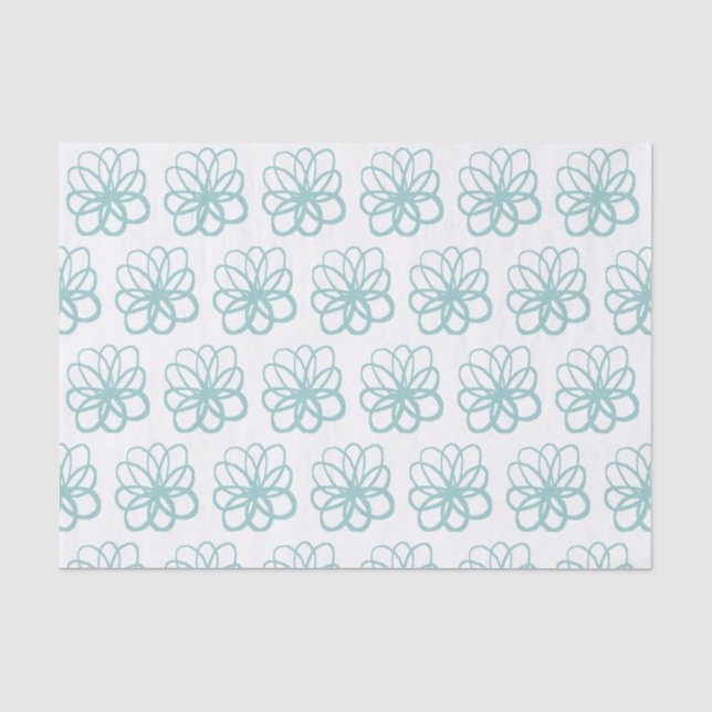 Spontane Blume - Light Blue Green Seidenpapier (Vorderseite)