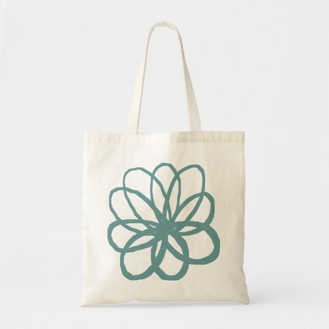 Spontane Blume - Ocean Green Tragetasche (Vorne)