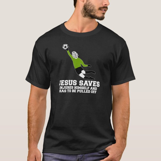 Spoof atheistischer Jesus rettet T-Shirt (Vorderseite)