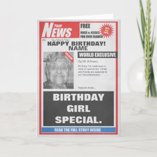 Spoof Newspaper-Foto Hochladen der Geburtstagskart Karte
