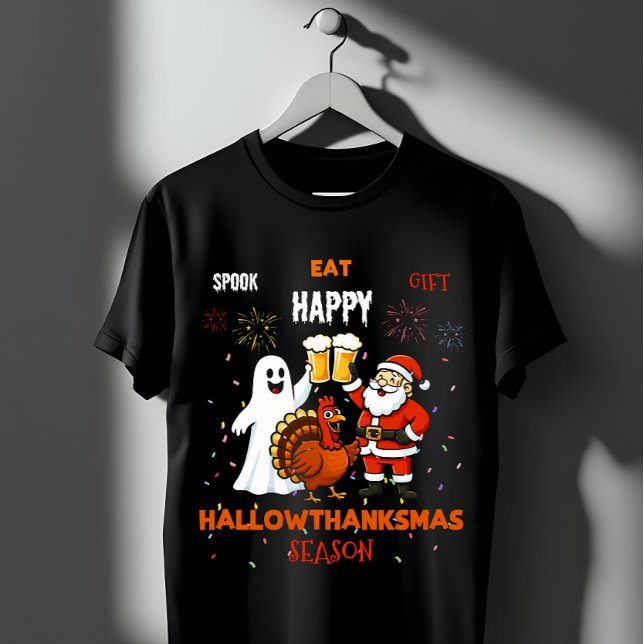 Spook Eat Geschenk Happy Hallowthanksmas Saison T-Shirt (Von Creator hochgeladen)