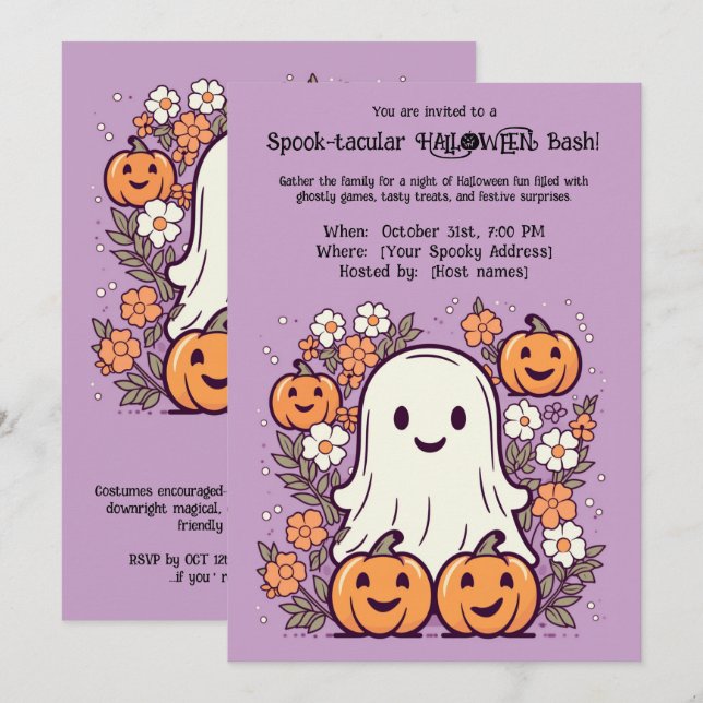 Spook-takular HALLOWEEN Bash! Einladung (Vorne/Hinten)