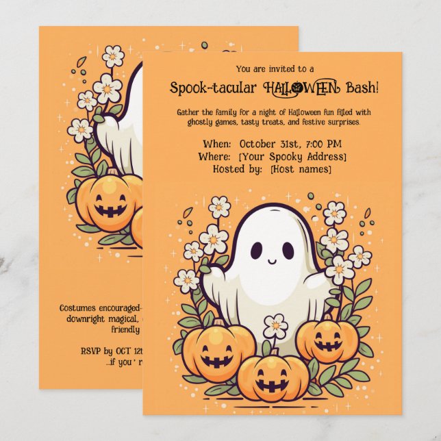 Spook-takular HALLOWEEN Bash! Einladung (Vorne/Hinten)