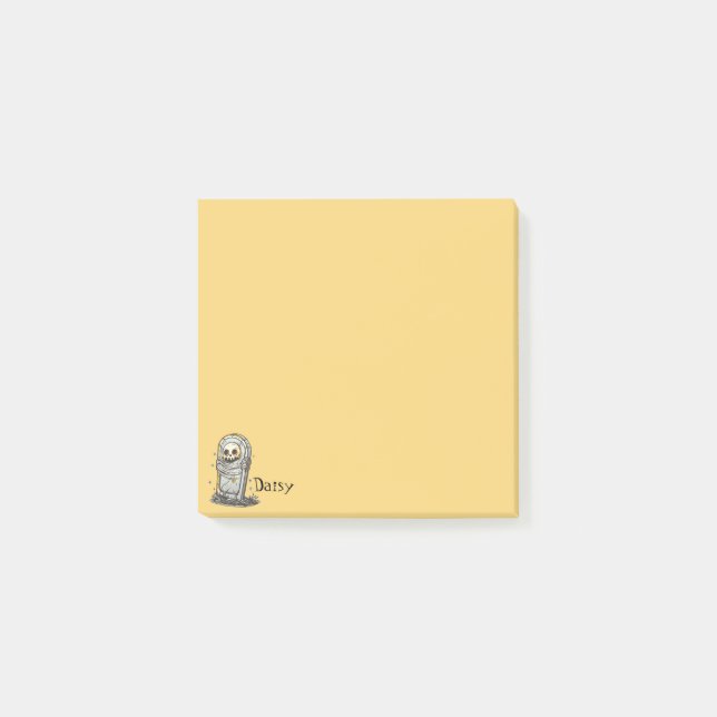 Spooker Grabstein gelb Post-it Klebezettel (Vorderseite)