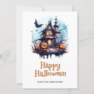 Spooker Jack O’Lanterns Bats Ghost Halloween Card Feiertagskarte