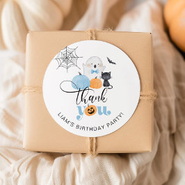 Spooker Junge Halloween Geburtstagsparty danke Runder Aufkleber