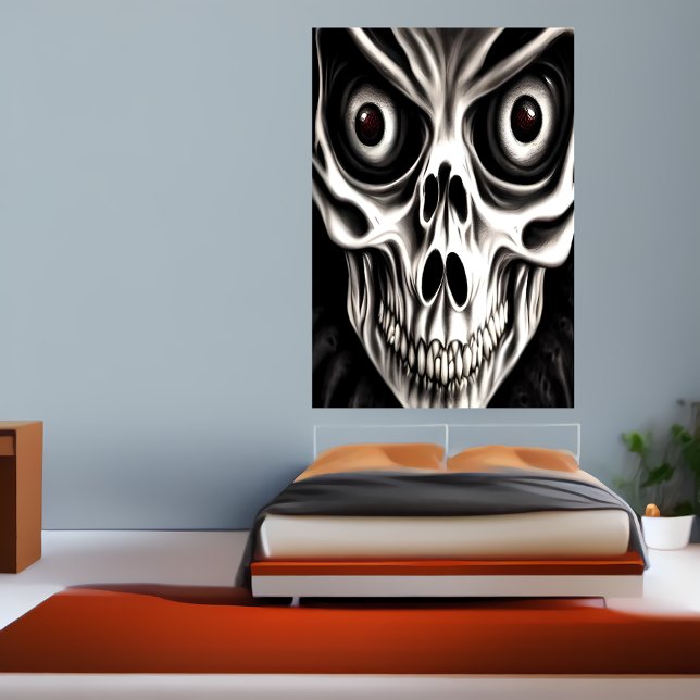 Spooker Schädel mit großen Augen | AI Art Poster (Von Creator hochgeladen)