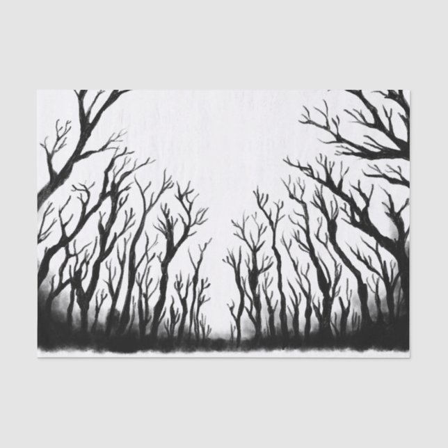 Spooker Wald beängstigende Bäume dunkle Schatten d Seidenpapier (Vorderseite)