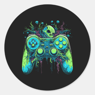 Spookes Cool Gaming-Controller-Videospiel 1 Runder Aufkleber