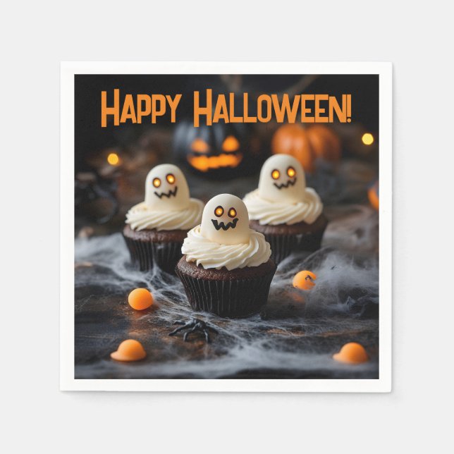 Spookes Halloween Cupcakes Design Serviette (Vorderseite)