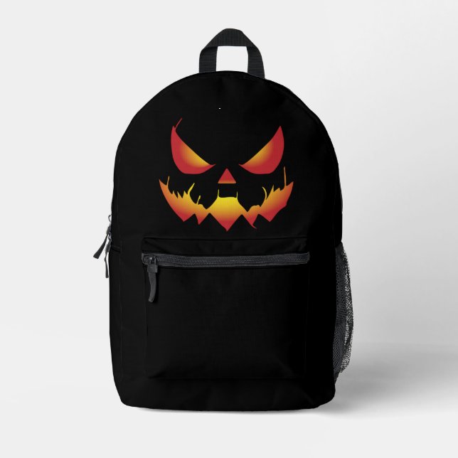 Spookes Halloween-Dämonengesicht brennt Bedruckter Rucksack (Vorderseite)