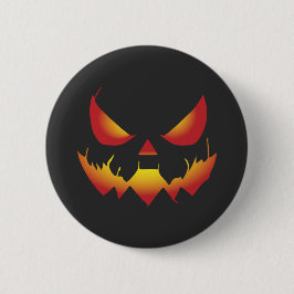 Spookes Halloween-Dämonengesicht brennt Button