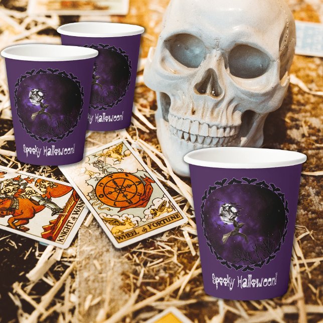 Spookes Halloween-Fledermäuse & Vollmond-Party Pappbecher (Von Creator hochgeladen)