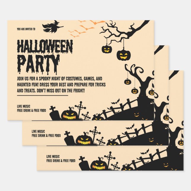 Spookes Halloween-Party lädt Design ein Geschenkpapier Set (Set)