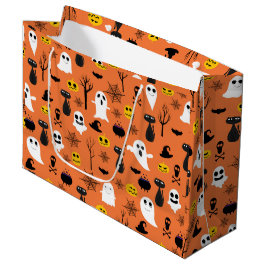 Spookes Halloween-Symbole - klassisches Farbmuster Große Geschenktüte