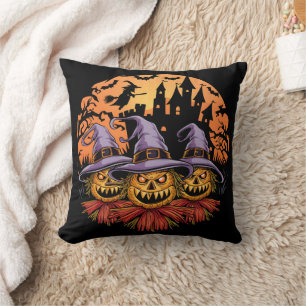 Spookes Halloweenschaukeln unter Vollmond Kissen