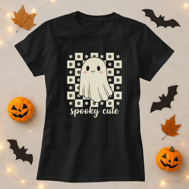 Spookes Niedlich Ghost-Checkerboard T-Shirt (Von Creator hochgeladen)