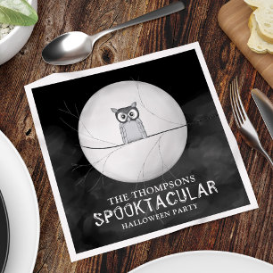Spookes Schwarz und Weiß Halloween Custom Serviette