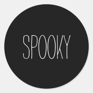 Spookes schwarz-weiß Halloween, handgeschrieben Runder Aufkleber
