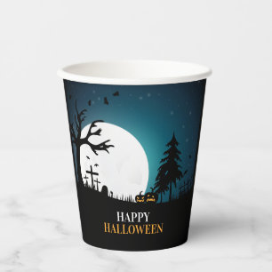 Spookes Spuk Halloween-Papier aus dem Friedhof Pappbecher