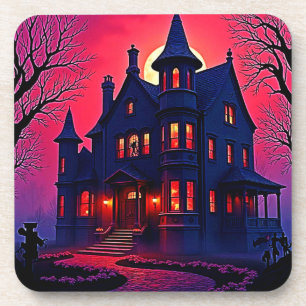 Spookes Spuk Haus im Dusk Design Getränkeuntersetzer