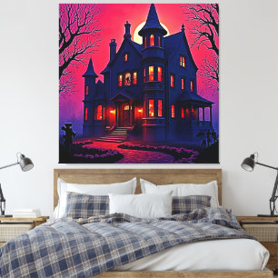 Spookes Spuk Haus im Dusk Design Leinwanddruck