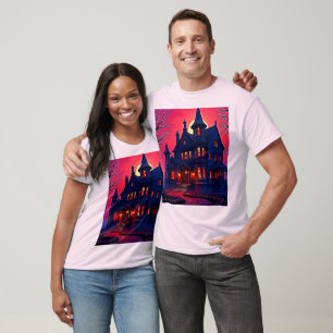 Spookes Spuk Haus im Dusk Design T-Shirt