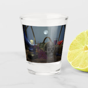 Spookes Stillleben im Mondlicht Schnapsglas
